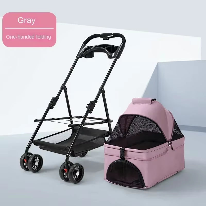 Pet Cart, Dog, Cat, Teddy Baby Stroller, Small Pet Cart, Lightweight and Foldable for Outdoor Travel