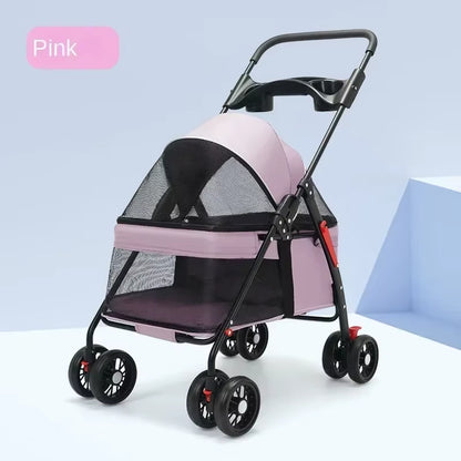 Pet Cart, Dog, Cat, Teddy Baby Stroller, Small Pet Cart, Lightweight and Foldable for Outdoor Travel