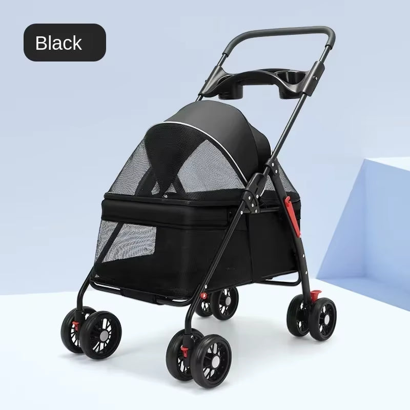 Pet Cart, Dog, Cat, Teddy Baby Stroller, Small Pet Cart, Lightweight and Foldable for Outdoor Travel